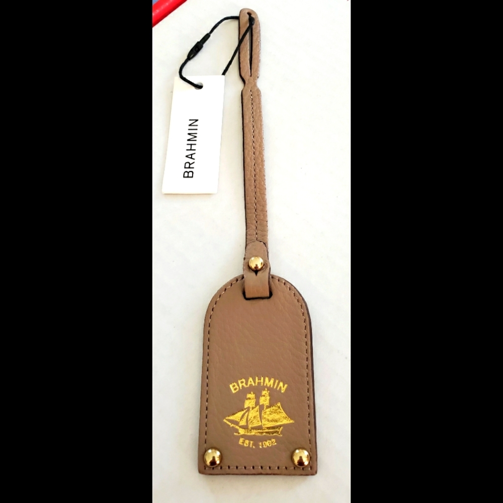 NWT Brahmin Luggage Tag in *Dune*